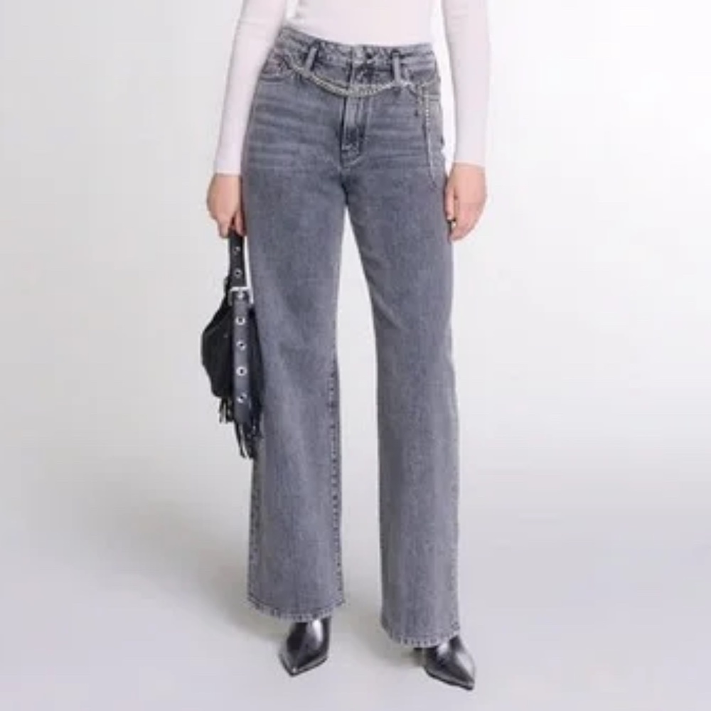Panti Grey Wide Leg Jeans